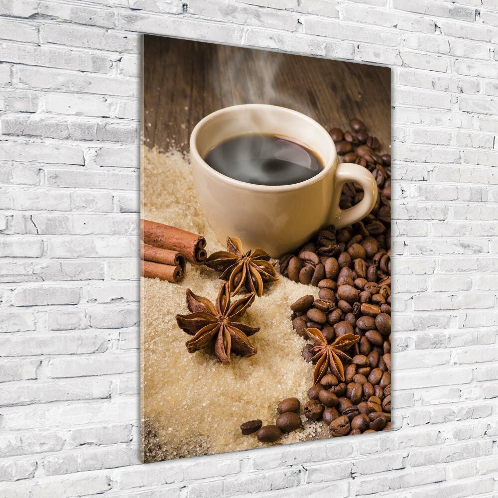 Tableau photo sur verre Une tasse de café aromatique