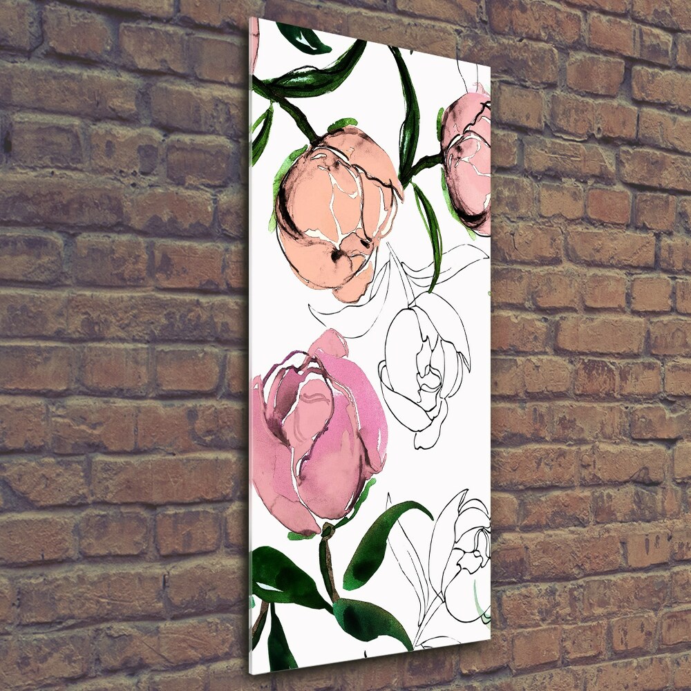 Tableau en verre Pivoines