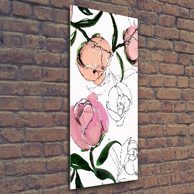 Tableau en verre Pivoines