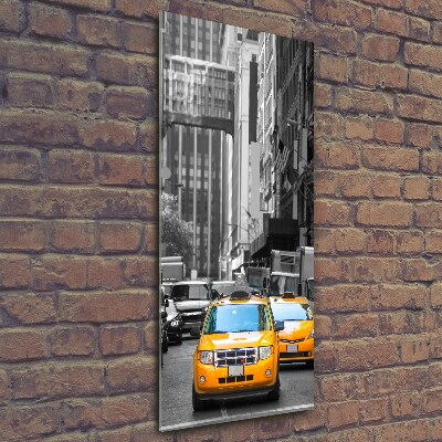 Tableau imprimé sur verre Taxis New York