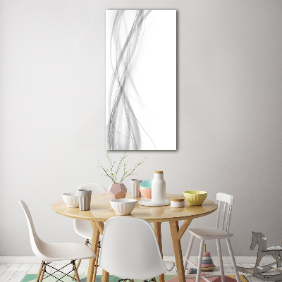 Tableau sur verre Vague abstraite blanc