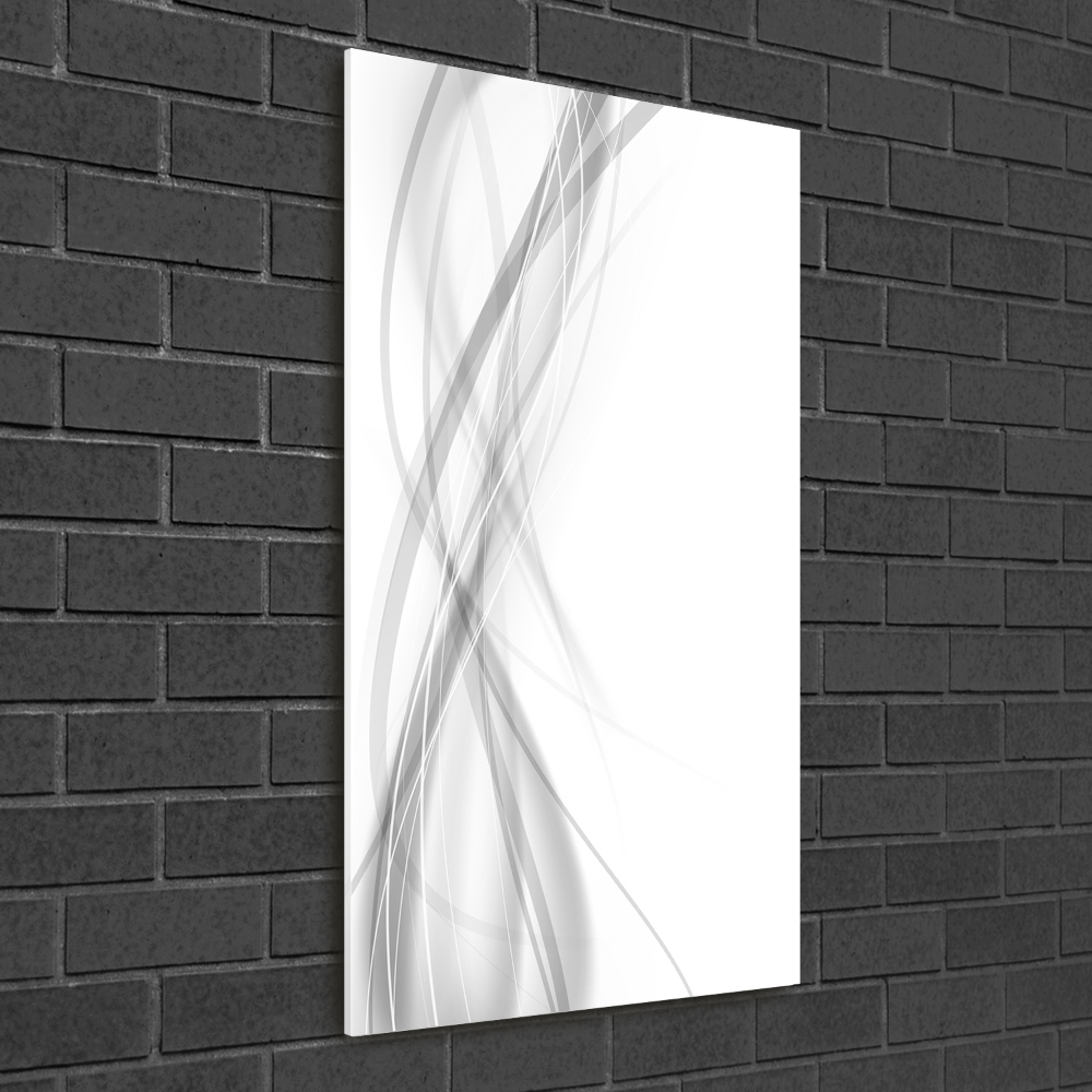 Tableau sur verre Vague abstraite blanc