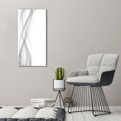 Tableau sur verre Vague abstraite blanc