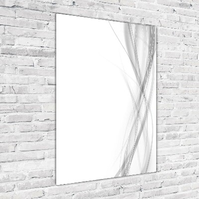 Tableau sur verre Vague abstraite blanc