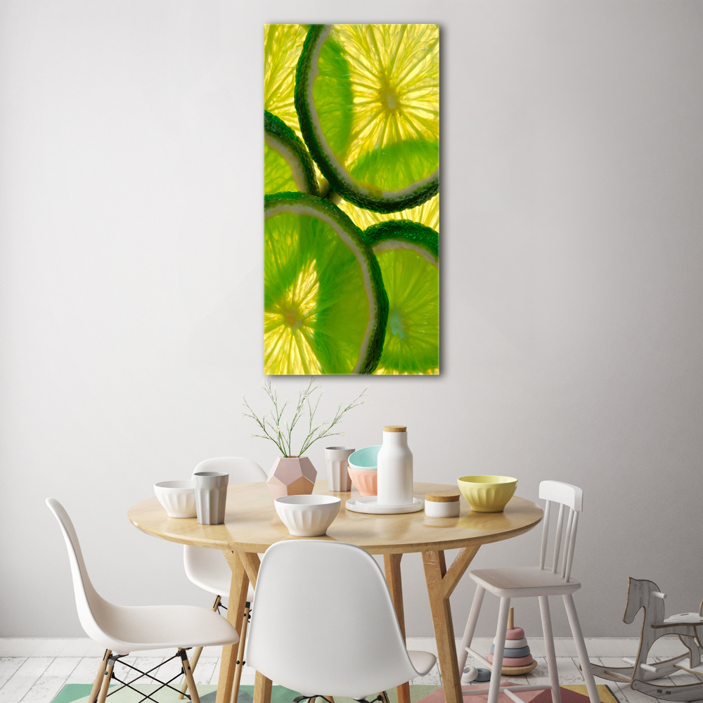 Tableau photo sur verre Tranches de citron vert