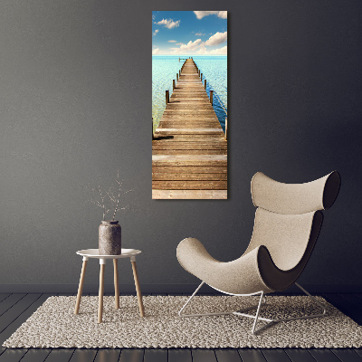 Tableau photo sur verre Quai en bois