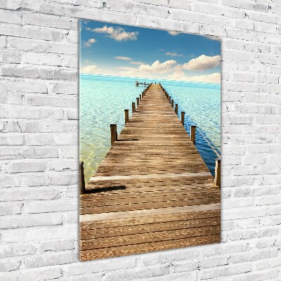 Tableau photo sur verre Quai en bois