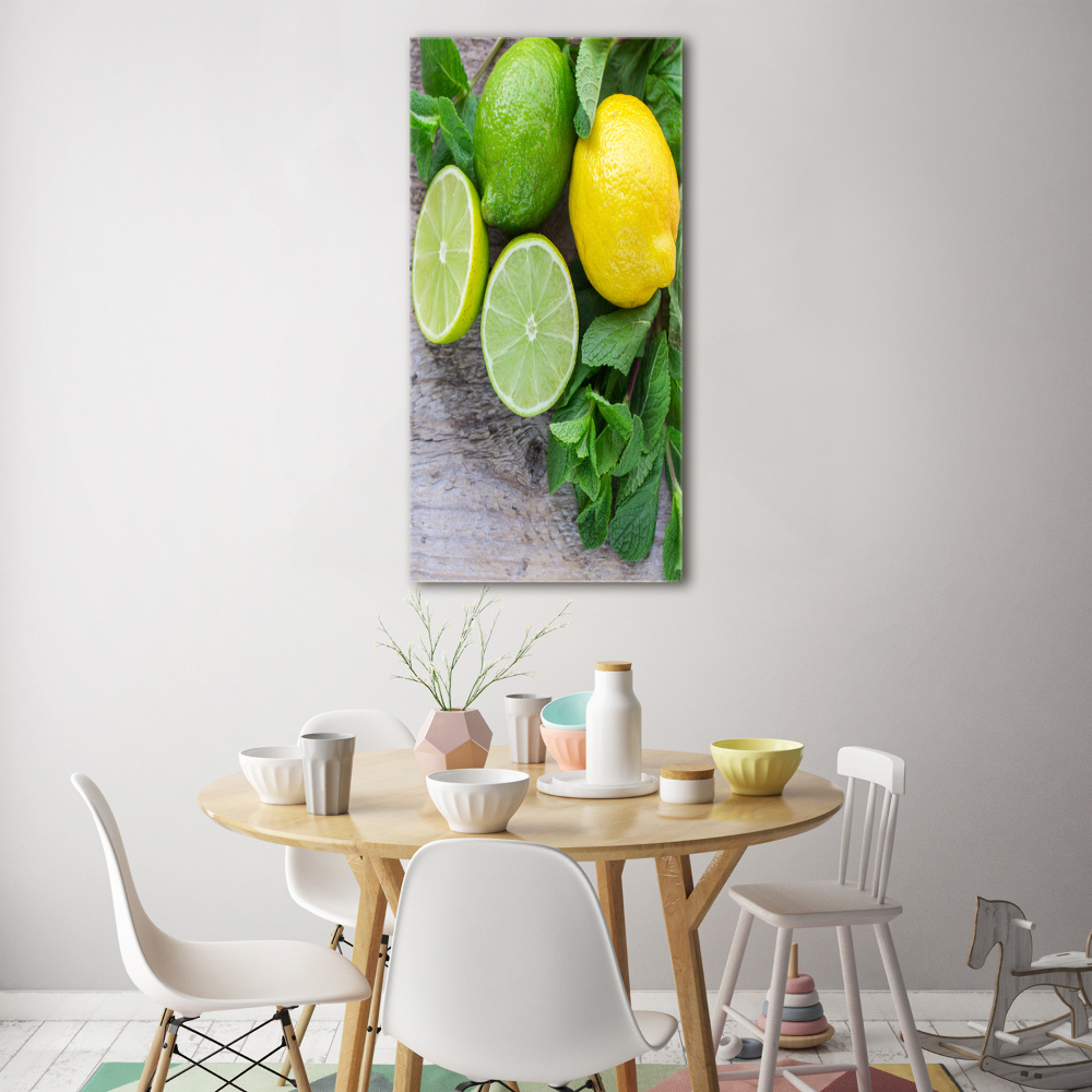 Tableau imprimé sur verre Citron vert et citron