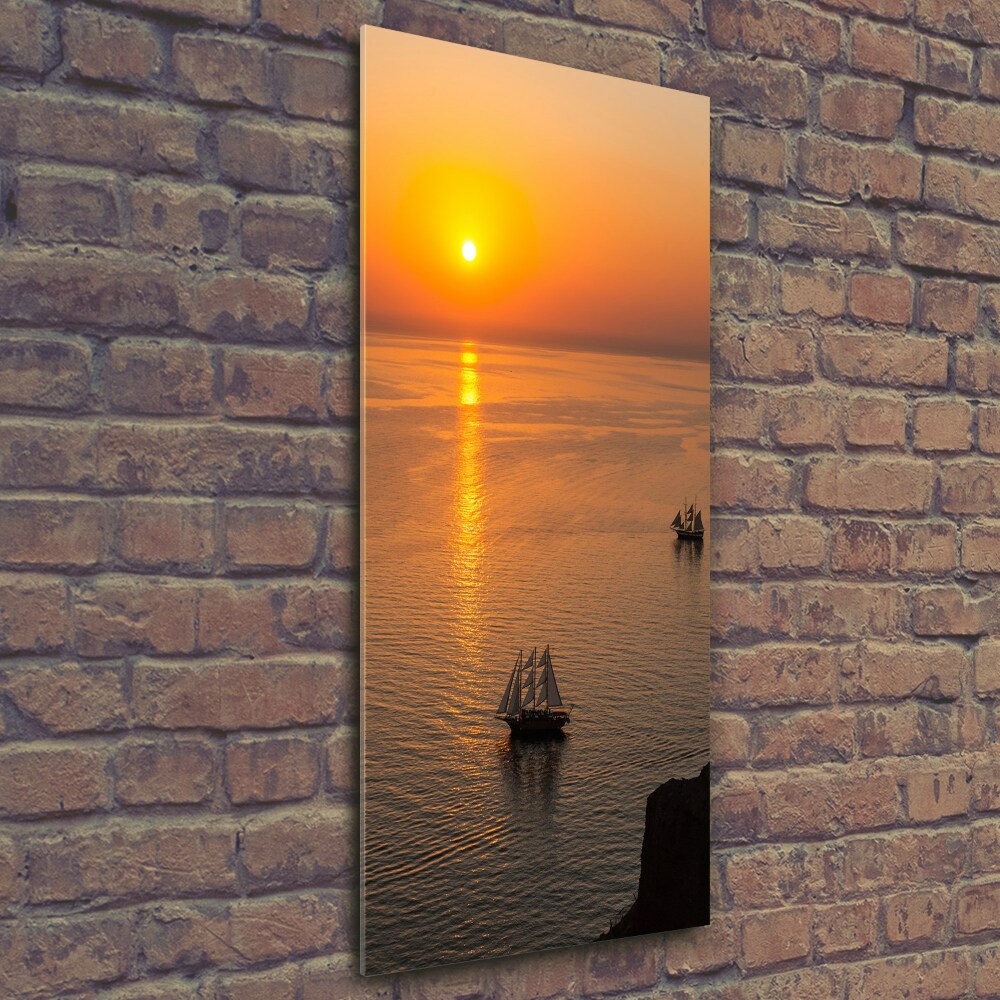 Tableau imprimé sur verre Coucher de soleil sur la mer