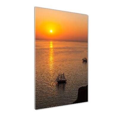 Tableau imprimé sur verre Coucher de soleil sur la mer