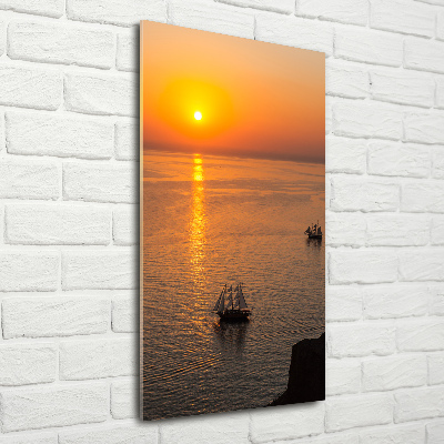 Tableau imprimé sur verre Coucher de soleil sur la mer