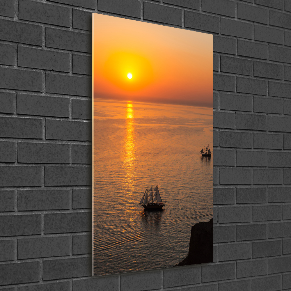 Tableau imprimé sur verre Coucher de soleil sur la mer