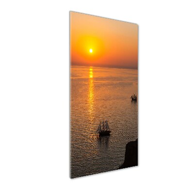 Tableau imprimé sur verre Coucher de soleil sur la mer