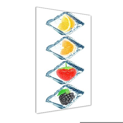 Tableau verre imprimé Fruits et glace