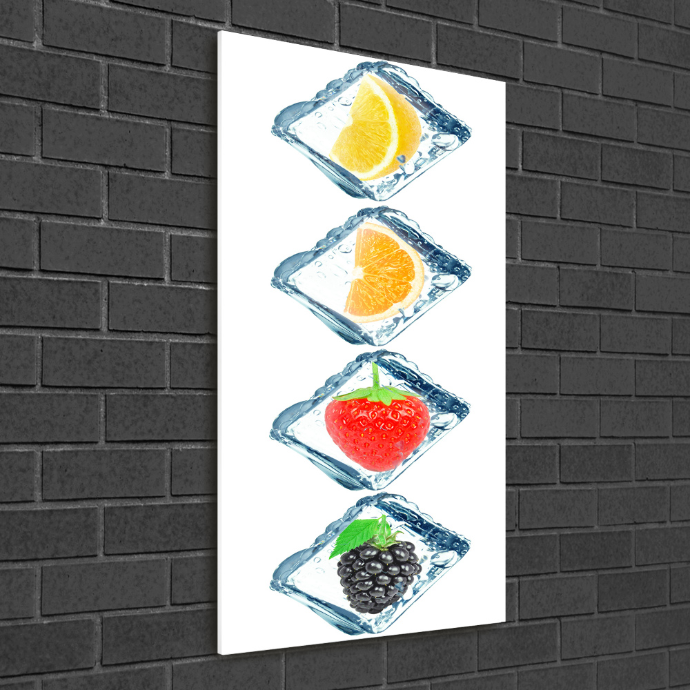 Tableau verre imprimé Fruits et glace