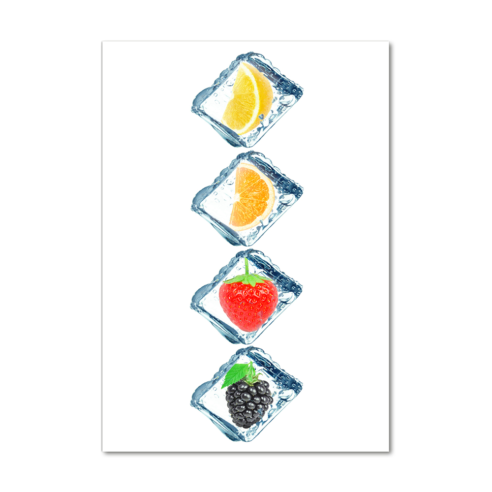 Tableau verre imprimé Fruits et glace