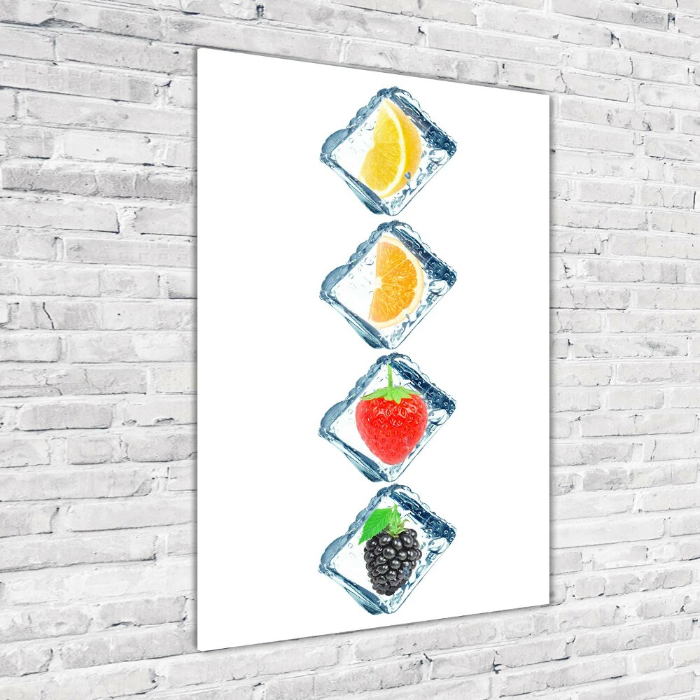 Tableau verre imprimé Fruits et glace