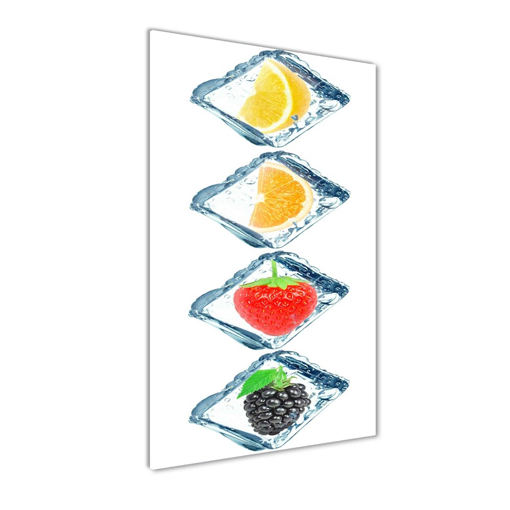 Tableau verre imprimé Fruits et glace