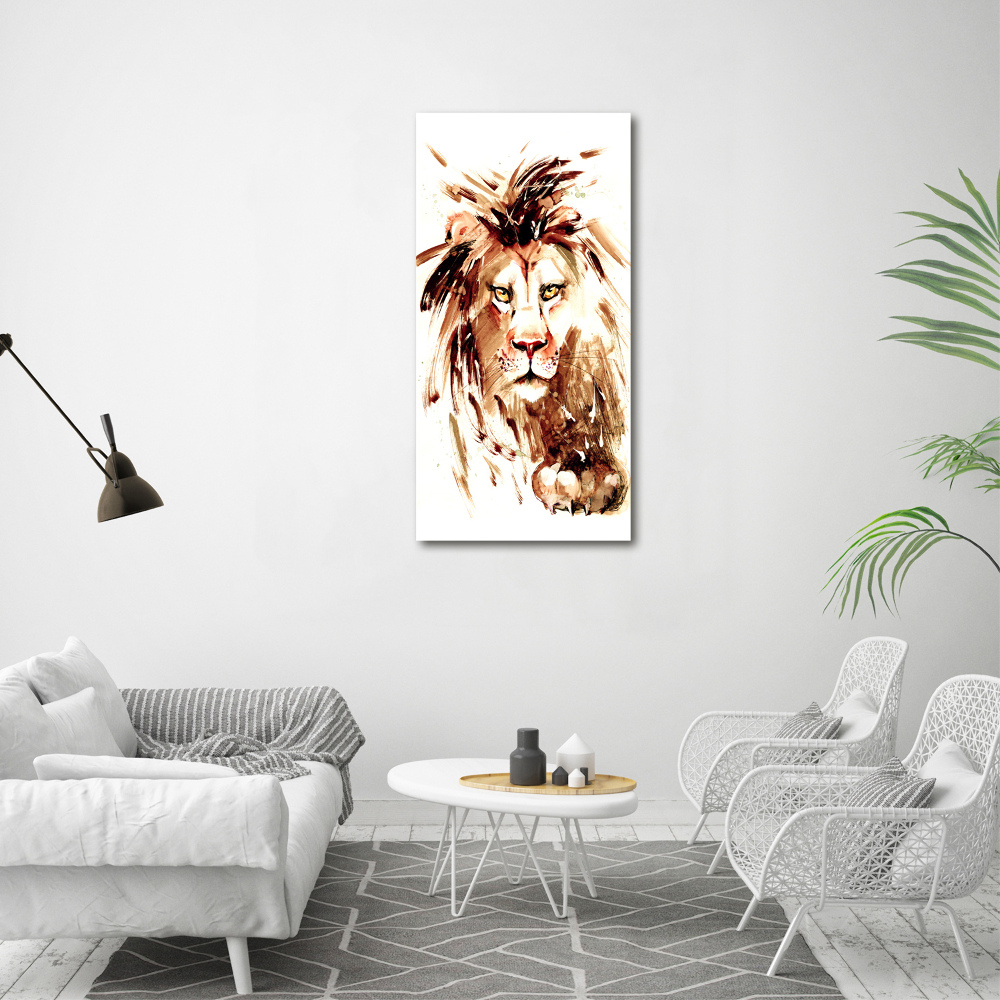 Tableau en verre Lion