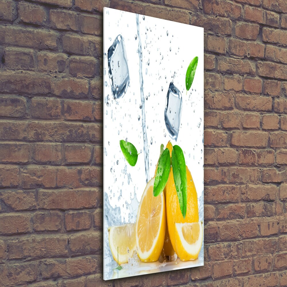 Tableau en verre Citron et glace