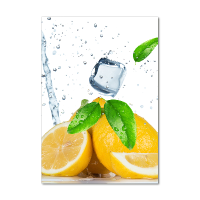 Tableau en verre Citron et glace