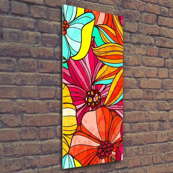 Tableau en verre Fleurs colorées