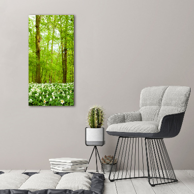 Tableau sur verre Fleurs dans la forêt