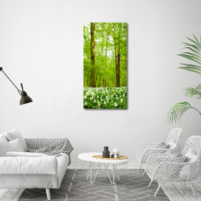 Tableau sur verre Fleurs dans la forêt