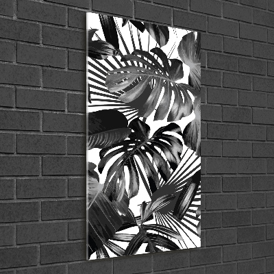 Tableau photo sur verre Feuilles exotiques