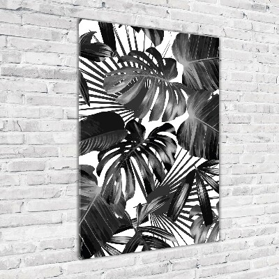 Tableau photo sur verre Feuilles exotiques