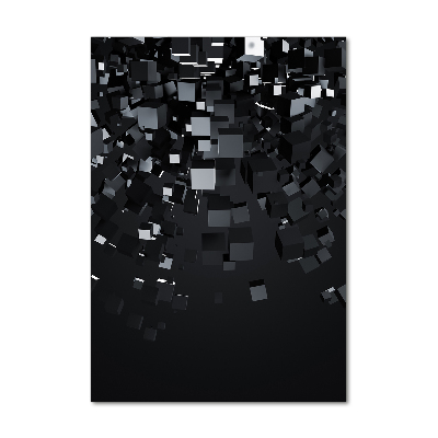 Tableau verre imprimé Abstraction 3D Cubes noirs