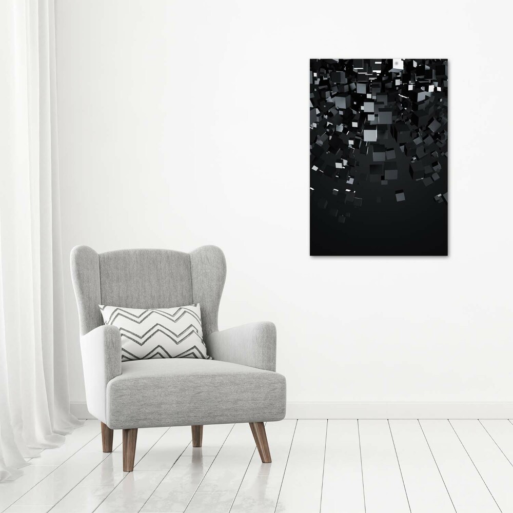 Tableau verre imprimé Abstraction 3D Cubes noirs