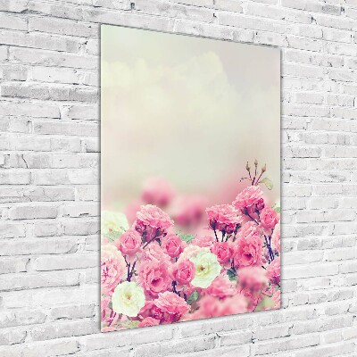 Tableau sur verre Rose sauvage