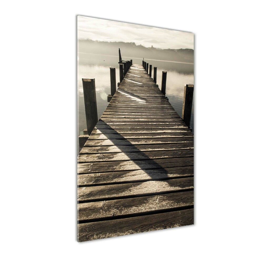 Tableau en verre Jetée en bois eau