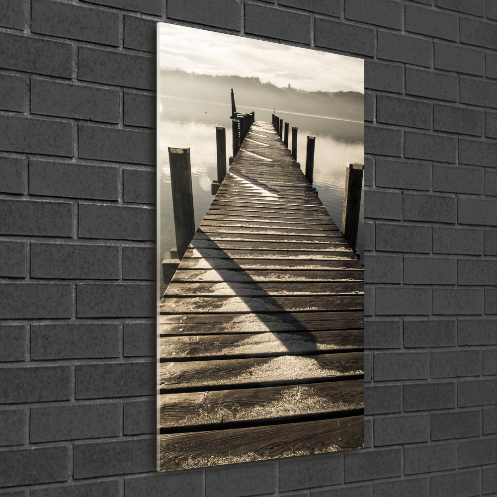 Tableau en verre Jetée en bois eau