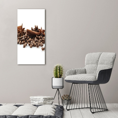 Tableau sur verre Grains de café