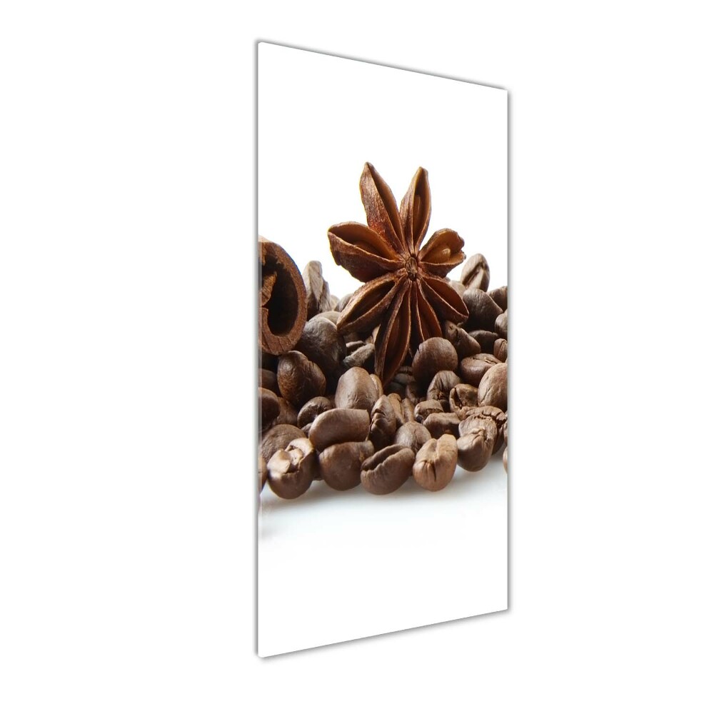 Tableau imprimé sur verre Grains de café cannelle