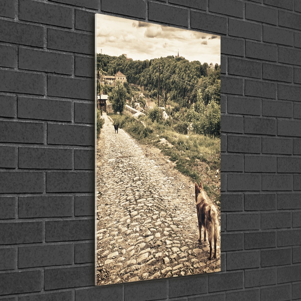 Tableau en verre Deux chiens de montagne