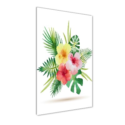 Tableau sur verre Les fleurs hawaïennes