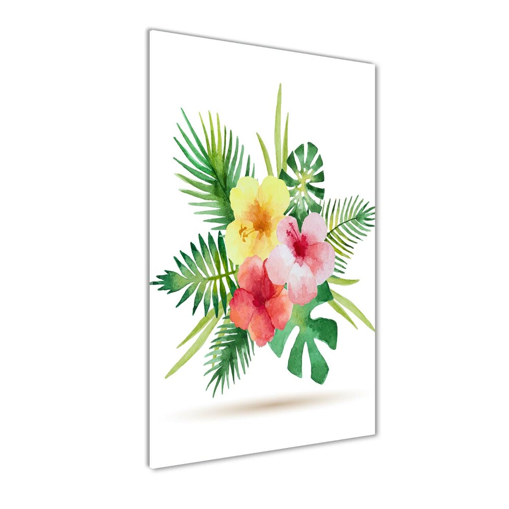 Tableau sur verre Les fleurs hawaïennes