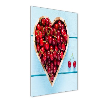 Tableau imprimé sur verre Cerises sur bois