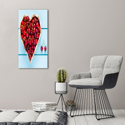 Tableau imprimé sur verre Cerises sur bois