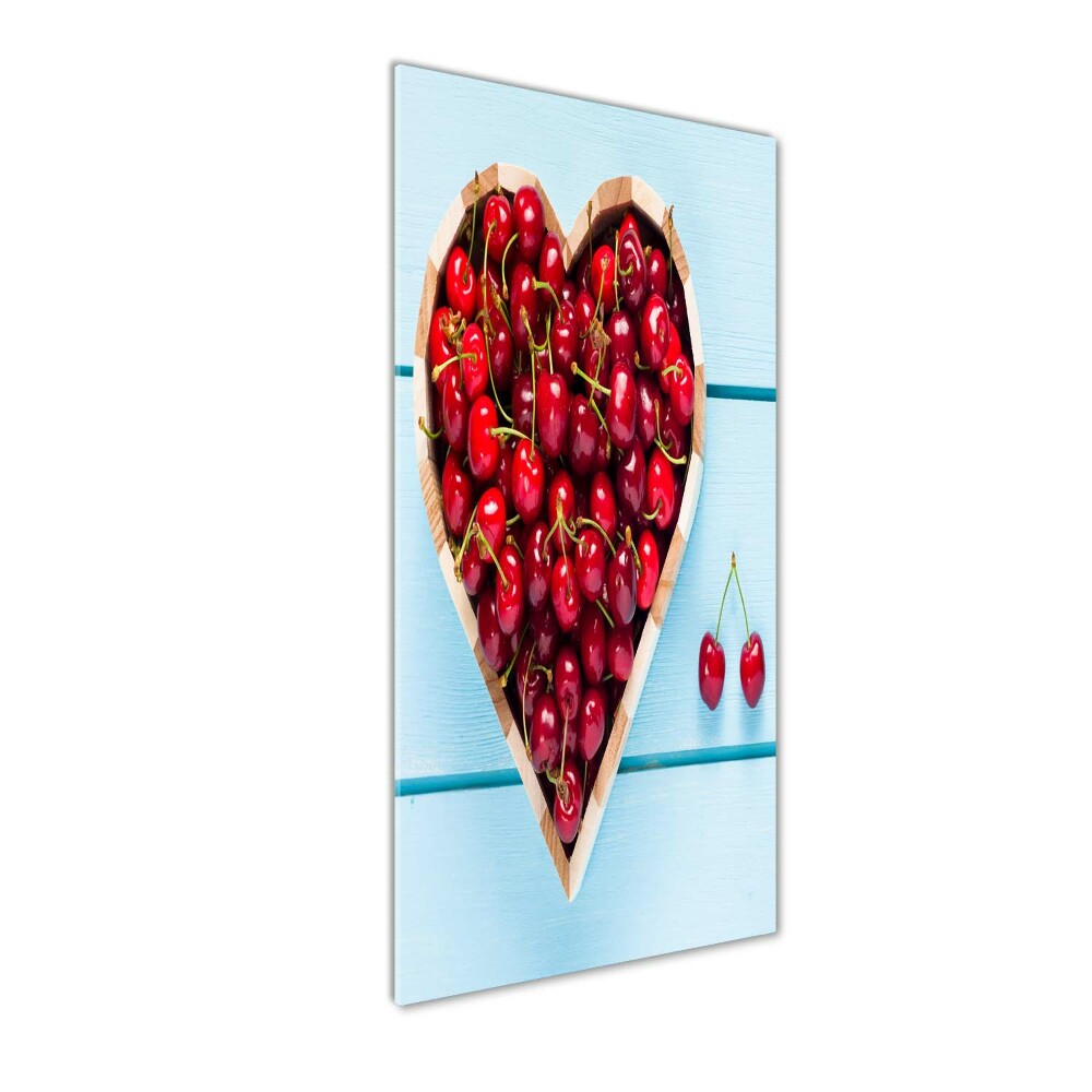 Tableau imprimé sur verre Cerises sur bois