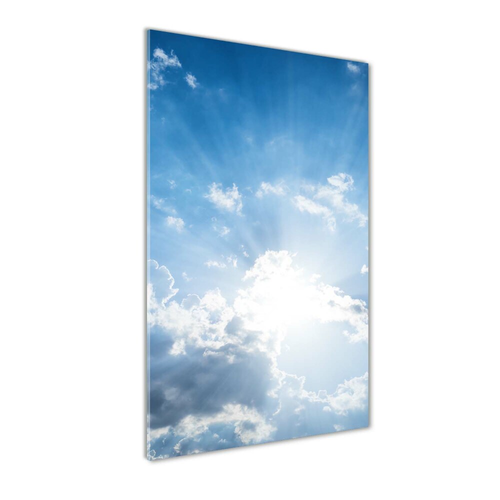 Tableau sur verre Nuages dans le ciel soleil