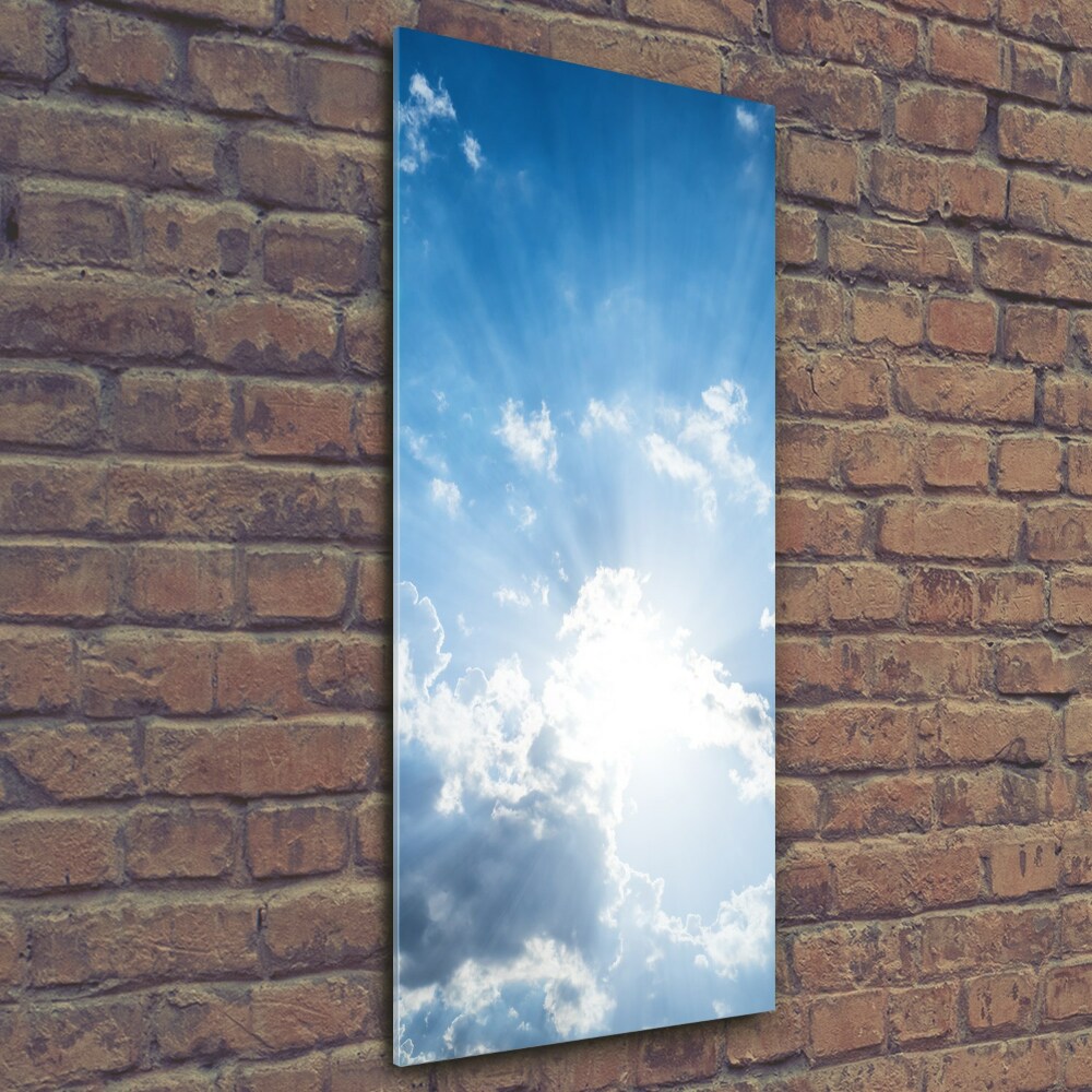 Tableau sur verre Nuages dans le ciel soleil