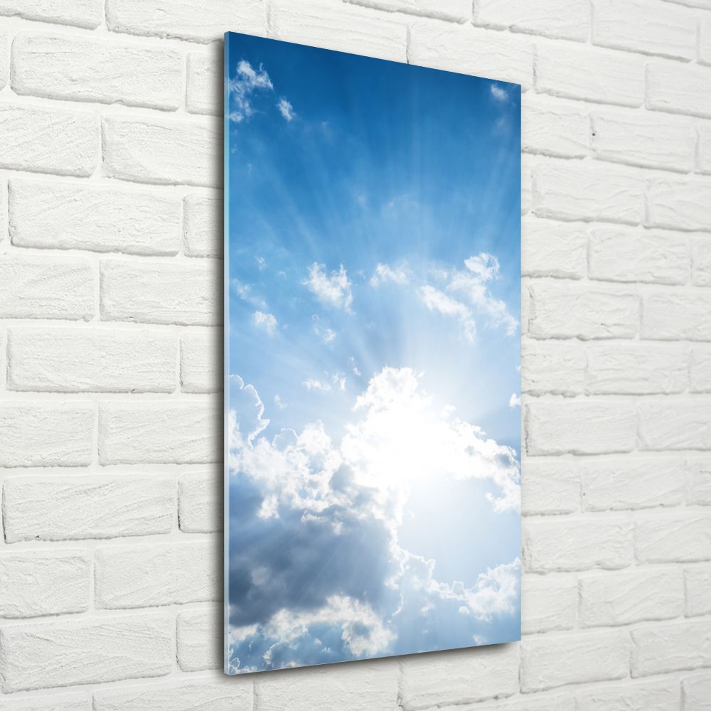 Tableau sur verre Nuages dans le ciel soleil