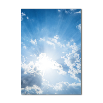 Tableau sur verre Nuages dans le ciel soleil