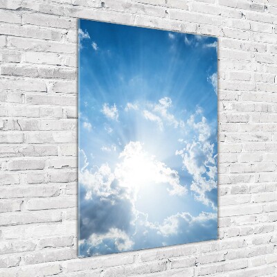 Tableau sur verre Nuages dans le ciel soleil