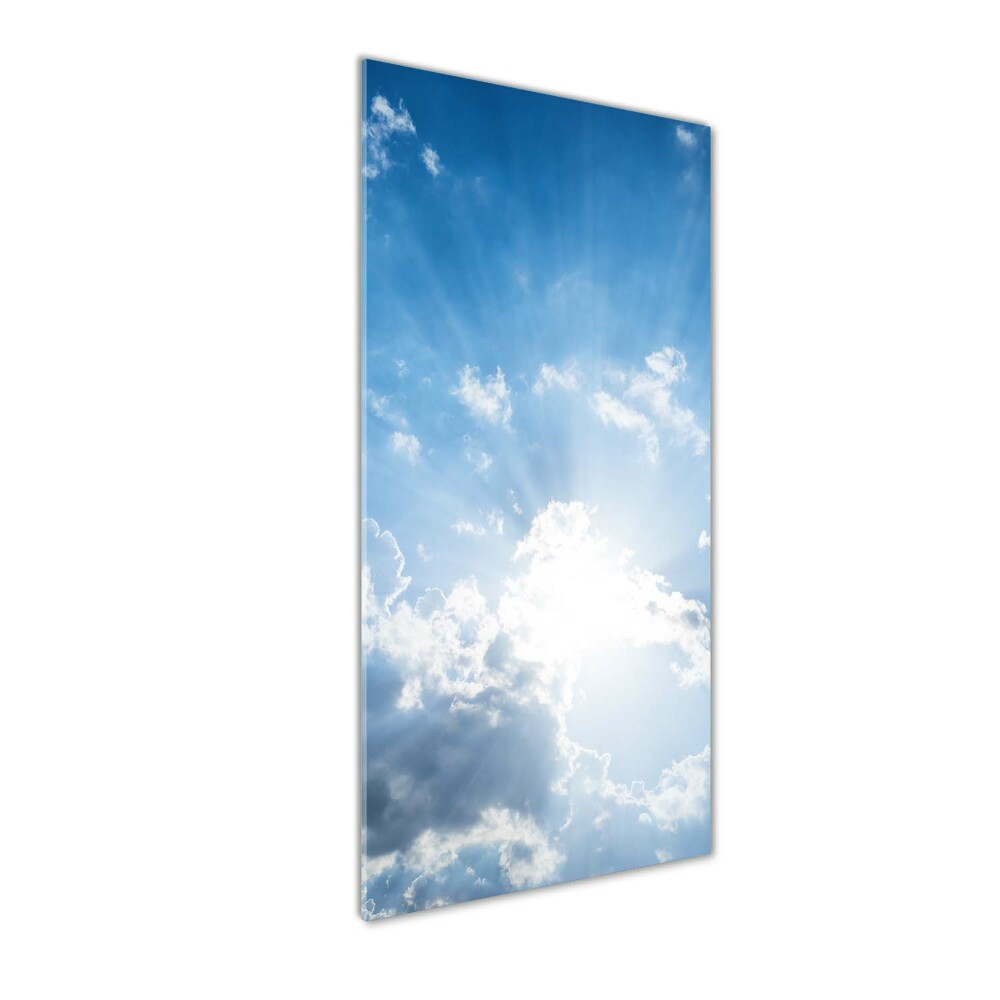 Tableau sur verre Nuages dans le ciel soleil