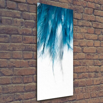 Tableau en verre Plumes bleues